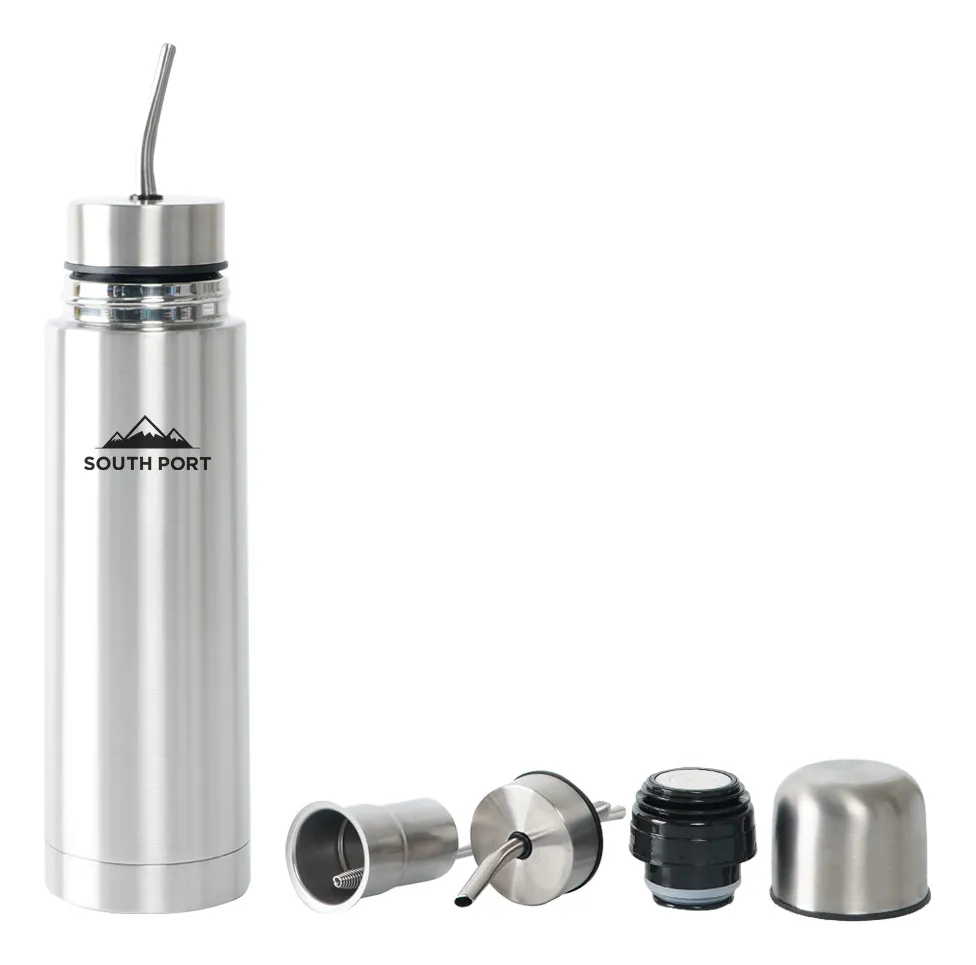 Set de mate con termo de acero inoxidable ideal para uso diario rural