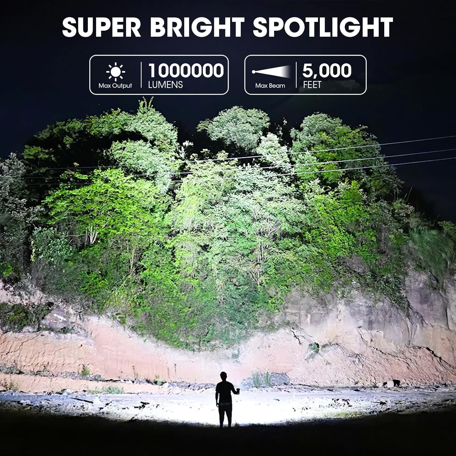 Linterna solar LED portátil resistente al agua ideal para campo, camioneta y uso exterior