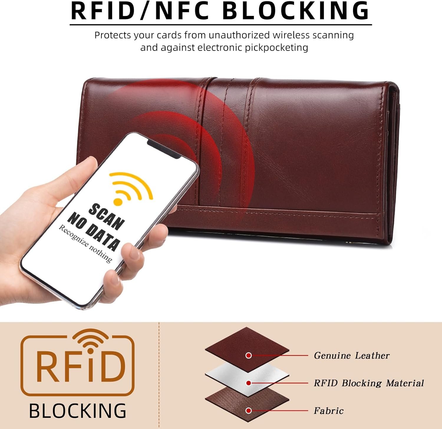 Cartera RFID con bloqueo de señal, el secreto elegante para proteger tus datos personales
Billetera con tecnología RFID blocking que evita el robo digital de tarjetas
Protección RFID en cartera de cuero, seguridad invisible para la vida moderna