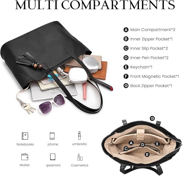 bolso con diferentes compartimentos