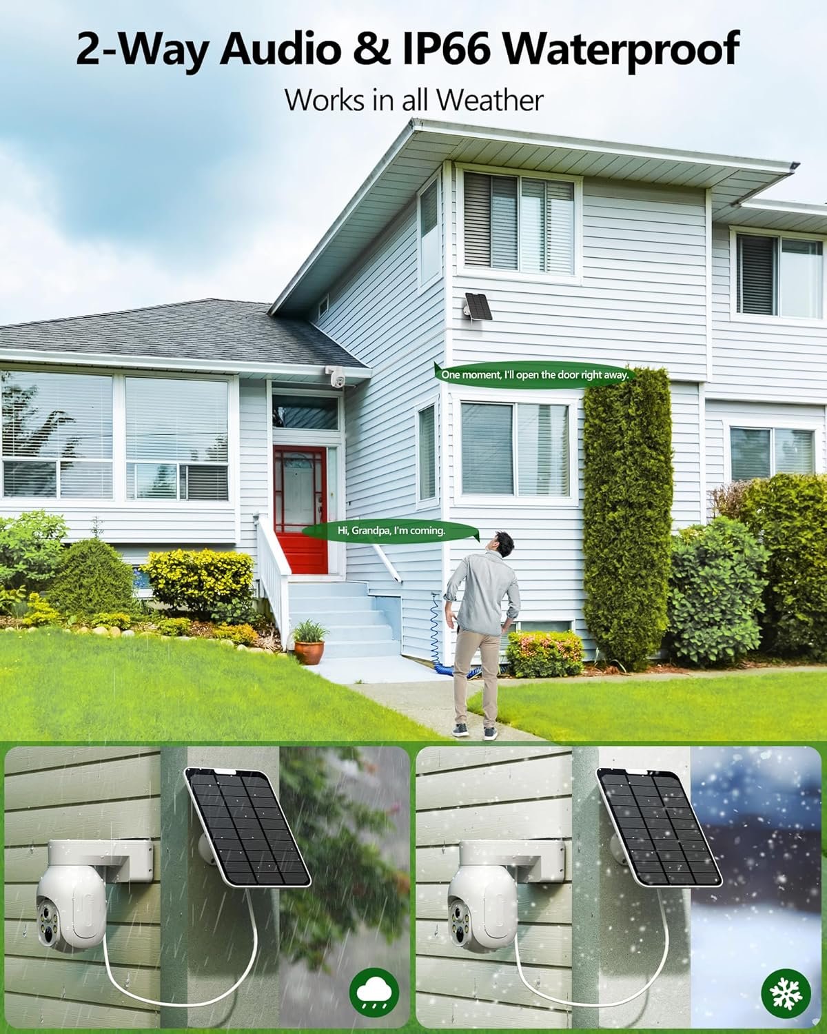 cámaras solares para vigilancia exterior e interior de la casa