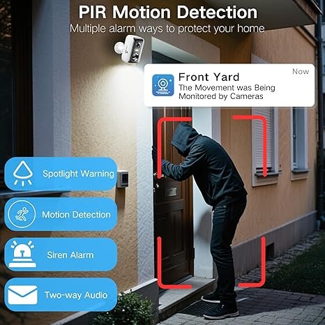 cámara solar con alarma para exterior